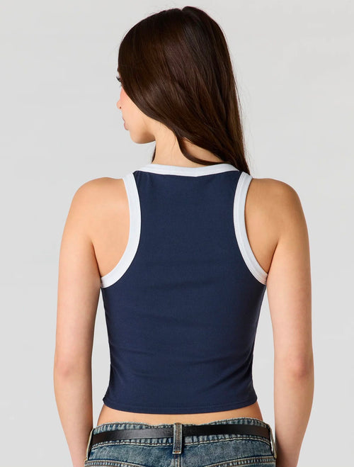 Manhattan Muse Navy NYC Cropped Tank Top