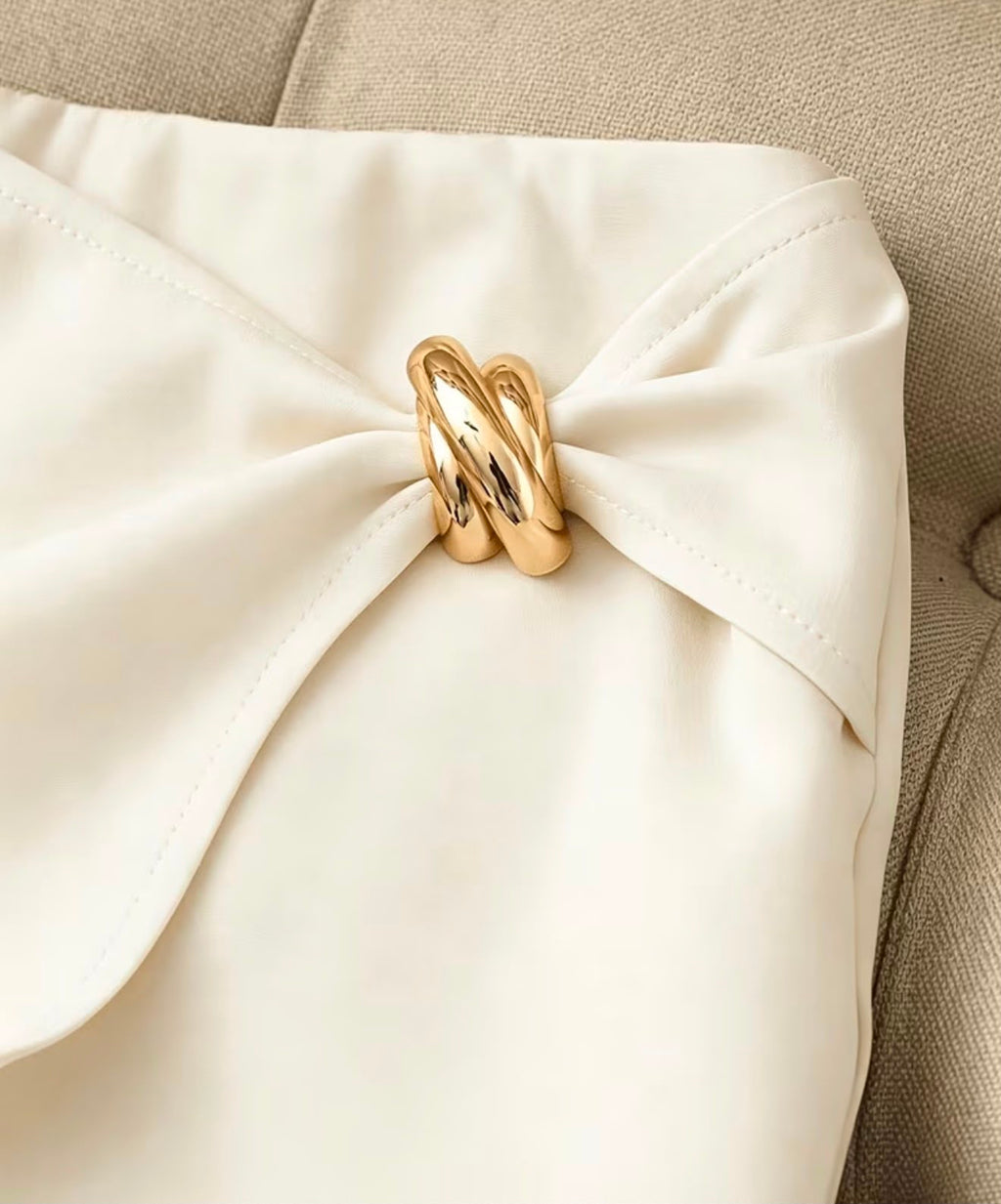 The Florence Ivory Wrap Mini Skirt